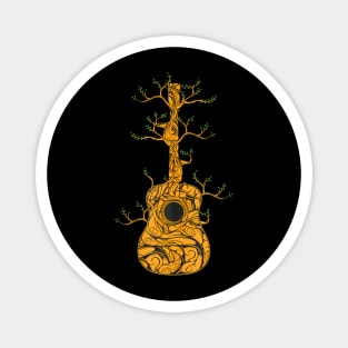 Acoustic Guitar Player Tree Nature Life Guitarist Musician Magnet